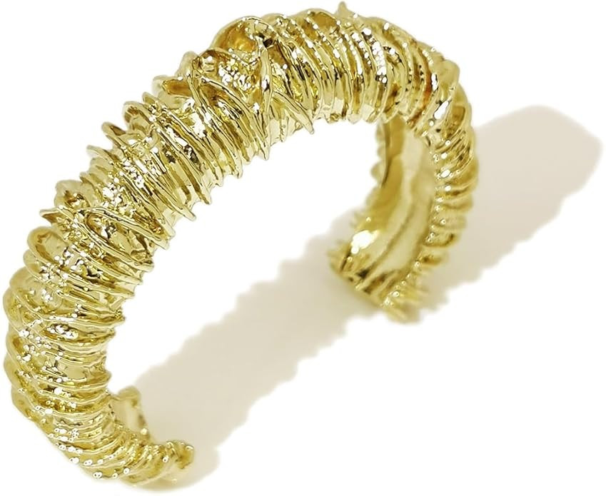 FUNOJOY Chunky Cuff Bracelets for Women Wide Open Bangle Bracelet Wrist Cuff Bracelets Statement ... | Amazon (US)