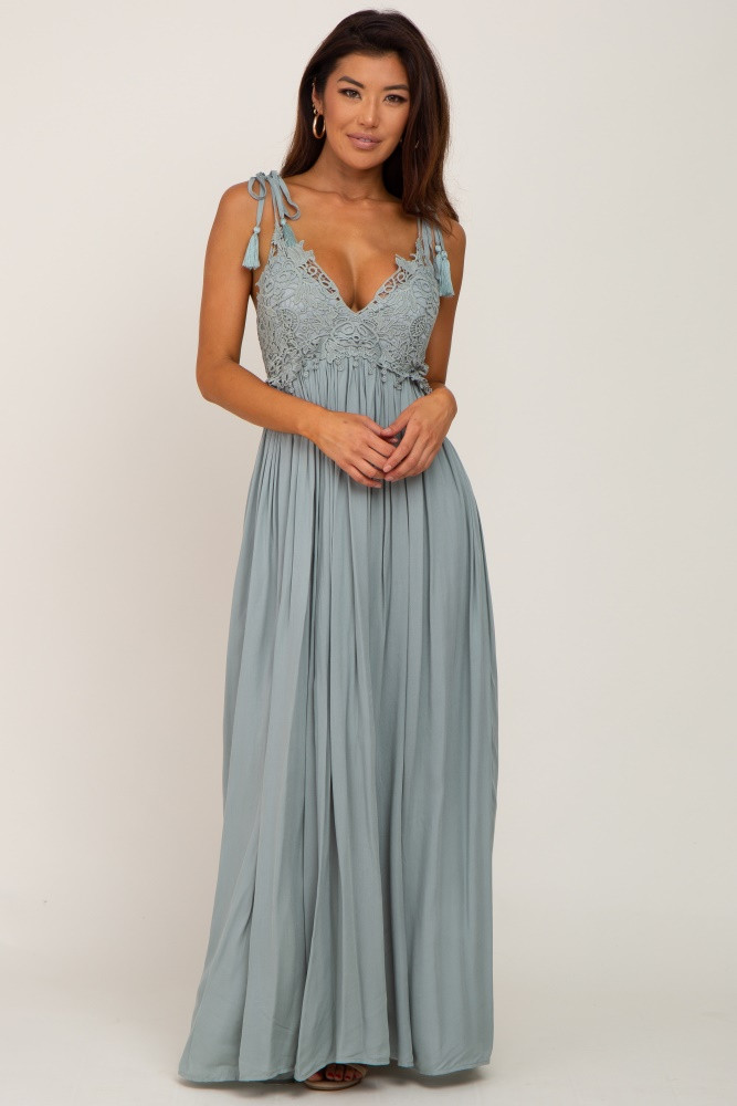Sage Crochet Lace Maxi Dress | PinkBlush Maternity