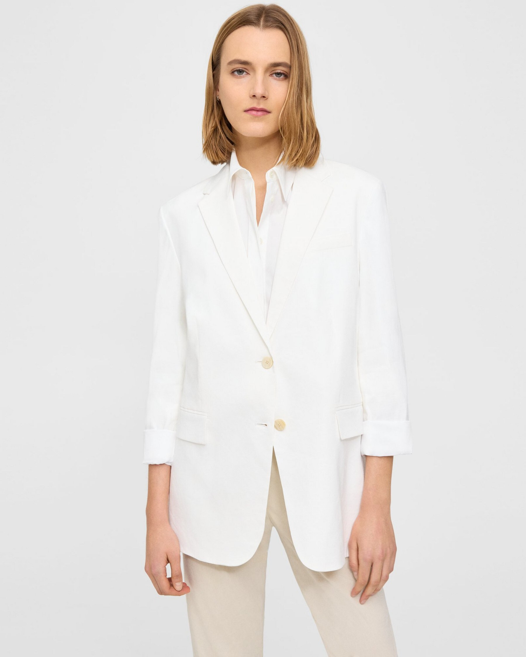 Cuffed Blazer in Good Linen | Theory UK