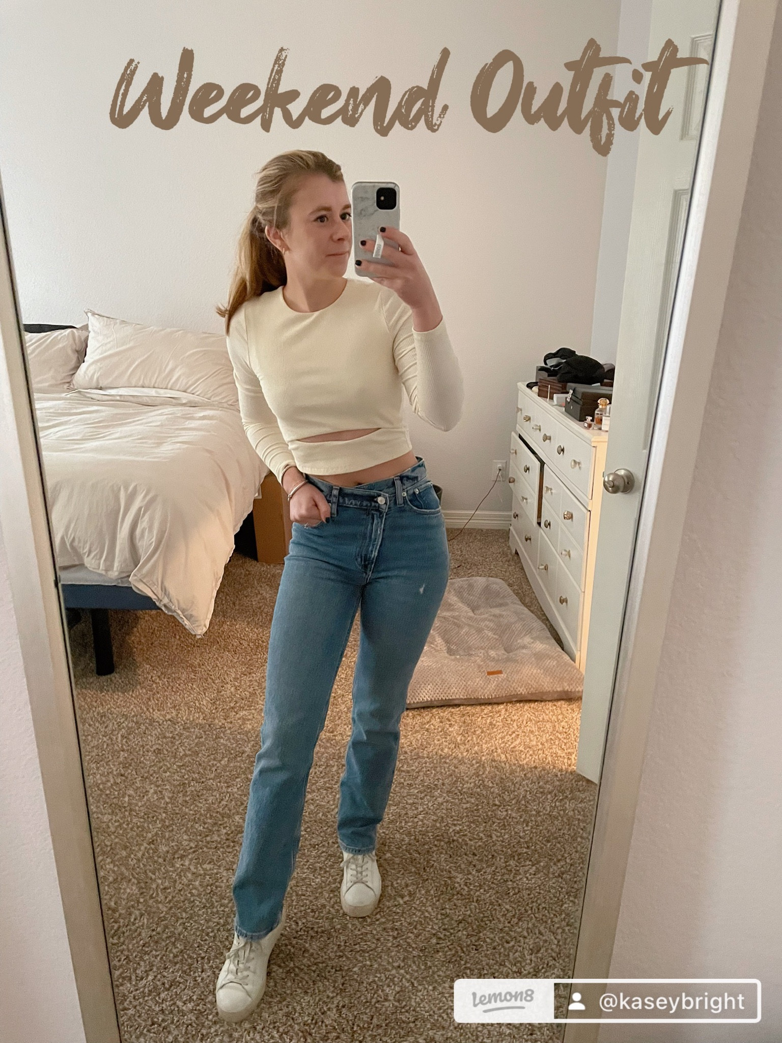 Weekend outfit for spring. Transitional pieces. Crop tops and jeans. 

#LTKunder100 #LTKstyletip #LTKSeasonal