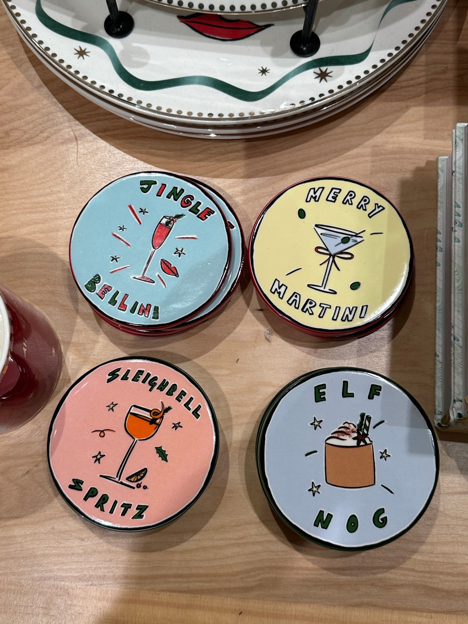 How cute are these Christmas cocktail coasters? Only $16 each! So adorable for the holidays! So festive!

#LTKHoliday #LTKHome #LTKFindsUnder50