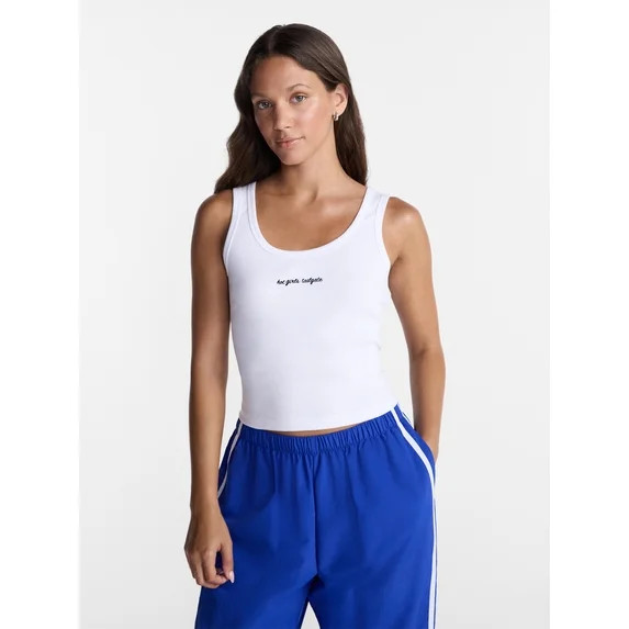 No Boundaries Ribbed Graphic Tank Top, Women's and Women's Plus Sizes XXS-4X | Walmart (US)