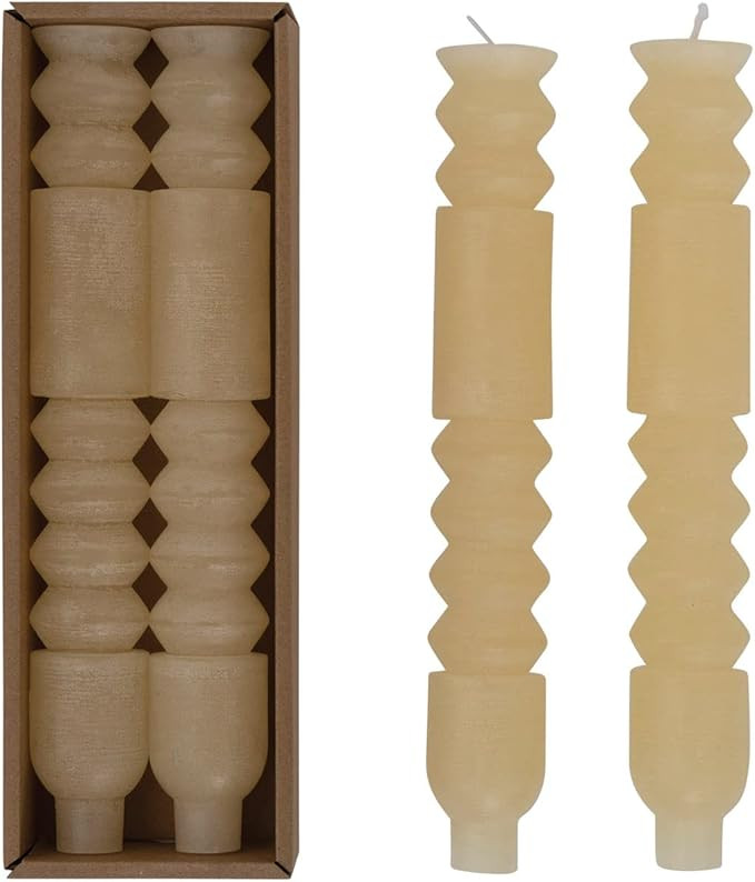 Creative Co-Op Unscented Totem Taper Candles in Box, Set of 2 | Amazon (US)