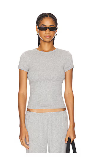 DONNI. Baby Rib Baby Tee in Grey. - size M | Revolve Clothing (Global)