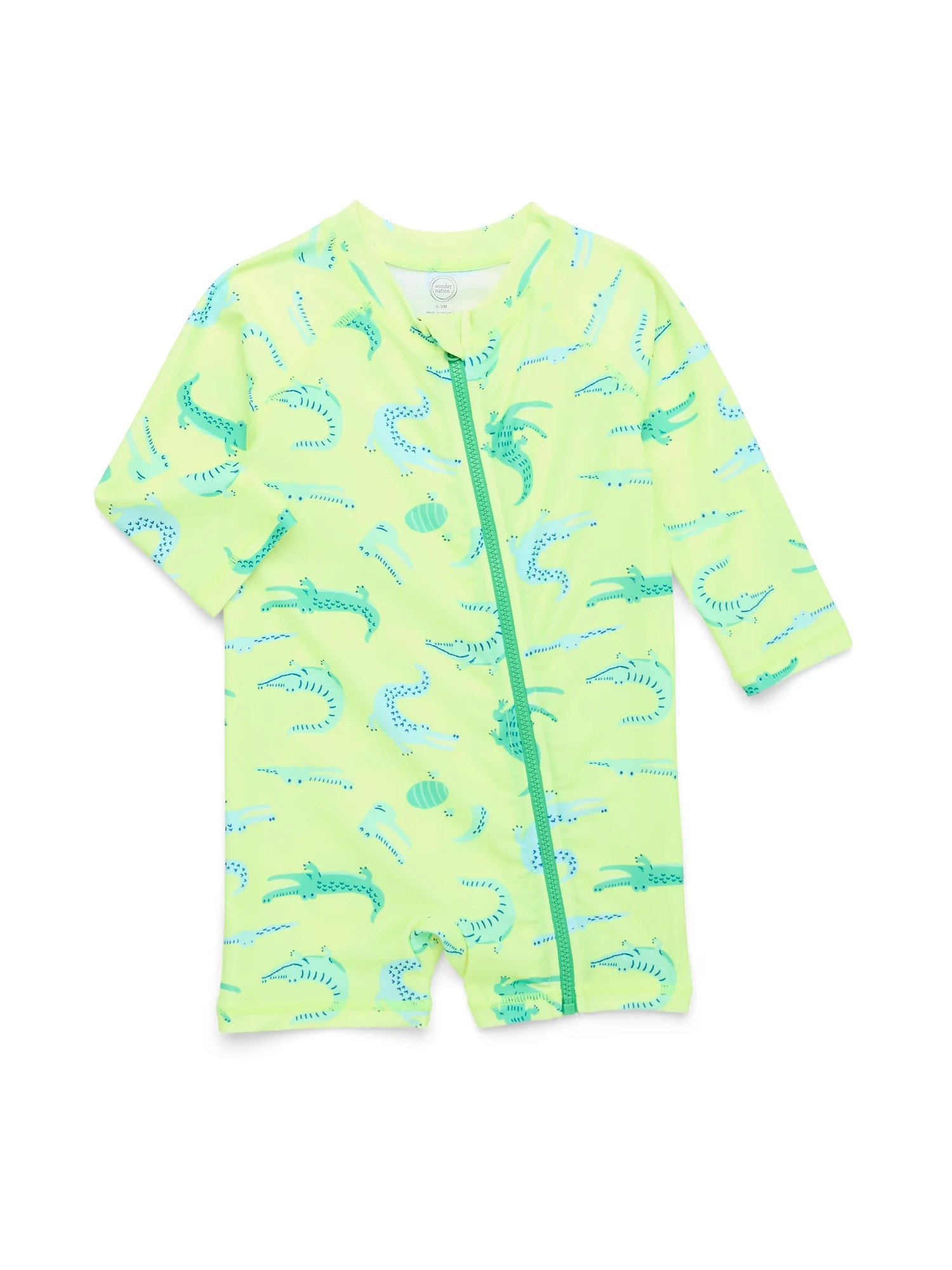 Wonder Nation Baby One-Piece Rashguard Swimsuit, Sizes 0/3M-12M | Walmart (US)