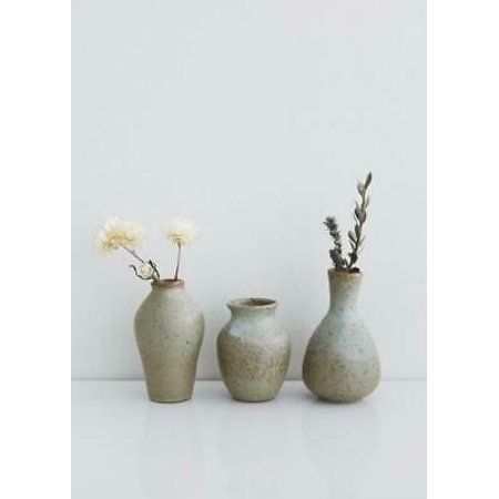 1PK Set of 3 - Mini Glazed Stoneware Ceramic Bud Vases | Walmart (US)