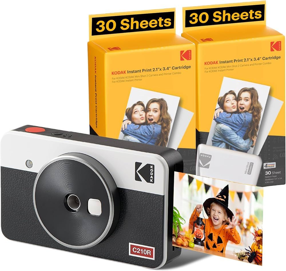 KODAK Mini Shot 2 Retro 4PASS 2-in-1 Instant Digital Camera and Photo Printer (2.1x3.4 inches) + ... | Amazon (US)