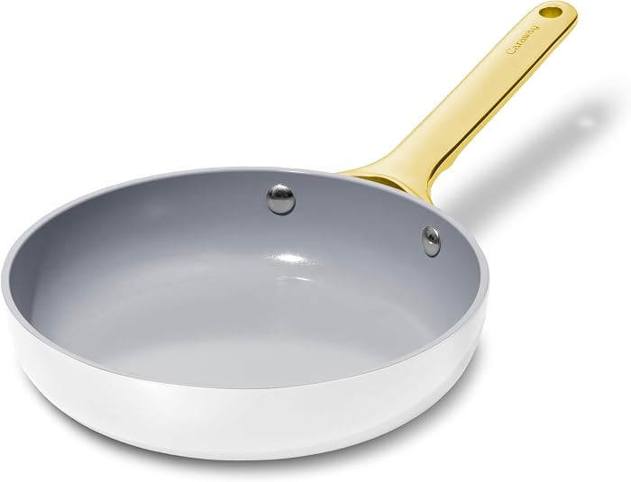 Caraway Nonstick Ceramic Mini Fry Pan (1.05 qt, 8") - Non Toxic, PTFE & PFOA Free - Oven Safe & Compatible with All Stovetops (Gas, Electric & Induction) - White | Amazon (US)