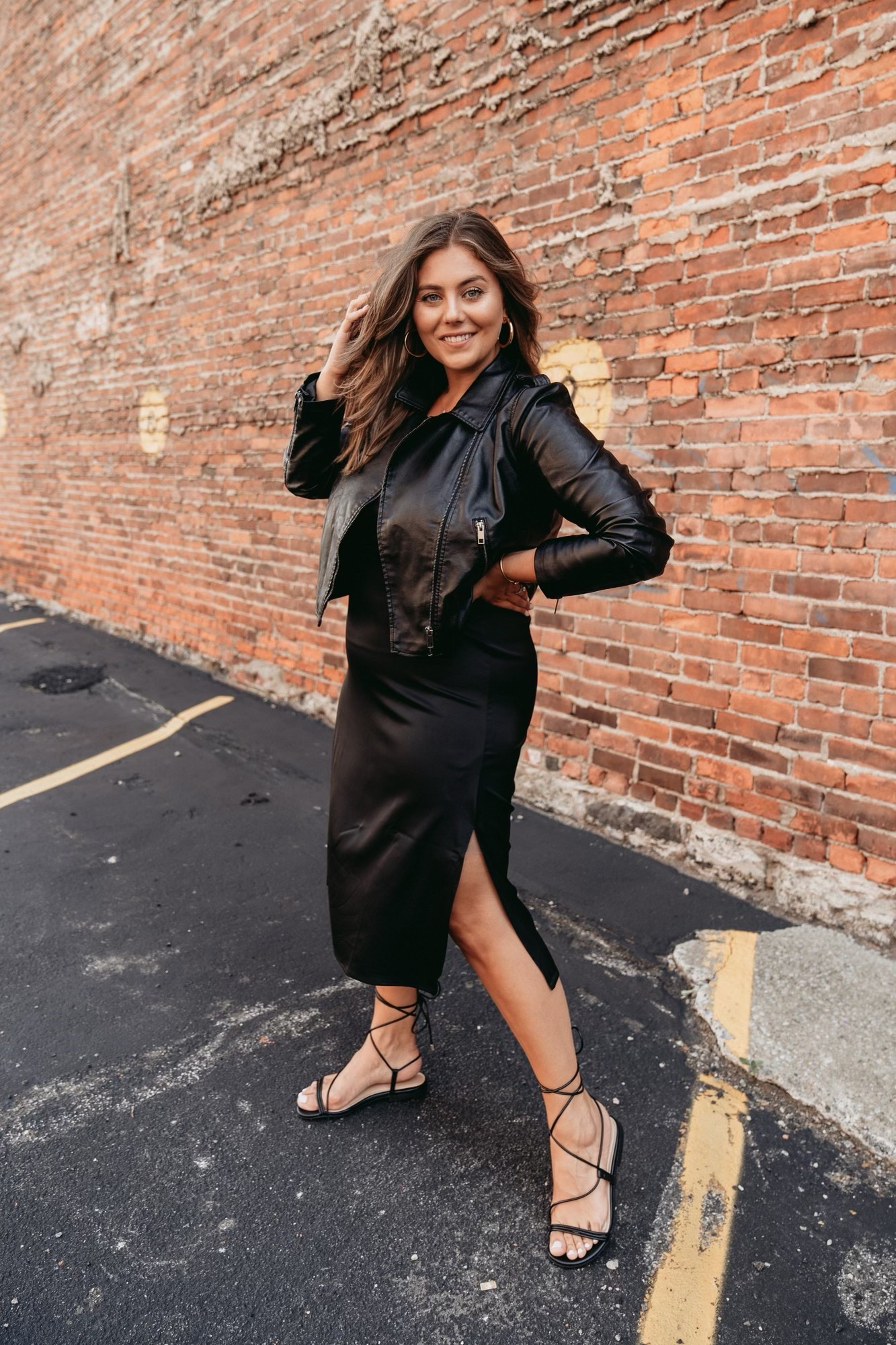 Wearing size XL in dress & moto jacket. Date night outfit inspo 🖤

#LTKStyleTip #LTKBeauty #LTKMidsize