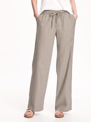 Mid-Rise Linen-Blend Pants for Women | Old Navy US
