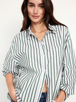Oversized Button-Down Boyfriend Shirt | Old Navy (US)