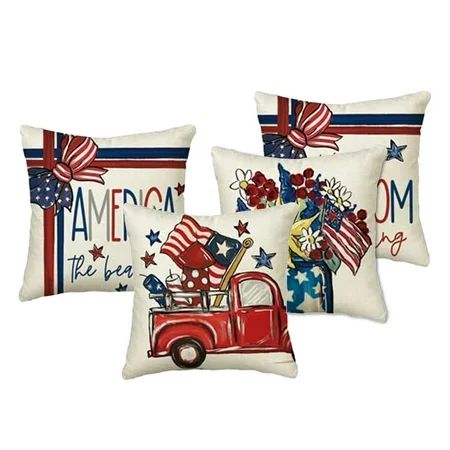 Pakewalm 4th of July Independence Day Pillow Cover 4pcs Patriotic National Holiday Pillowcase Memori | Walmart (US)