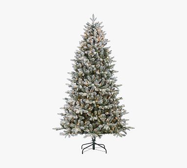 Pre-Lit Flocked Mountain Fir Faux Christmas Tree - 7.5' | Pottery Barn (US)