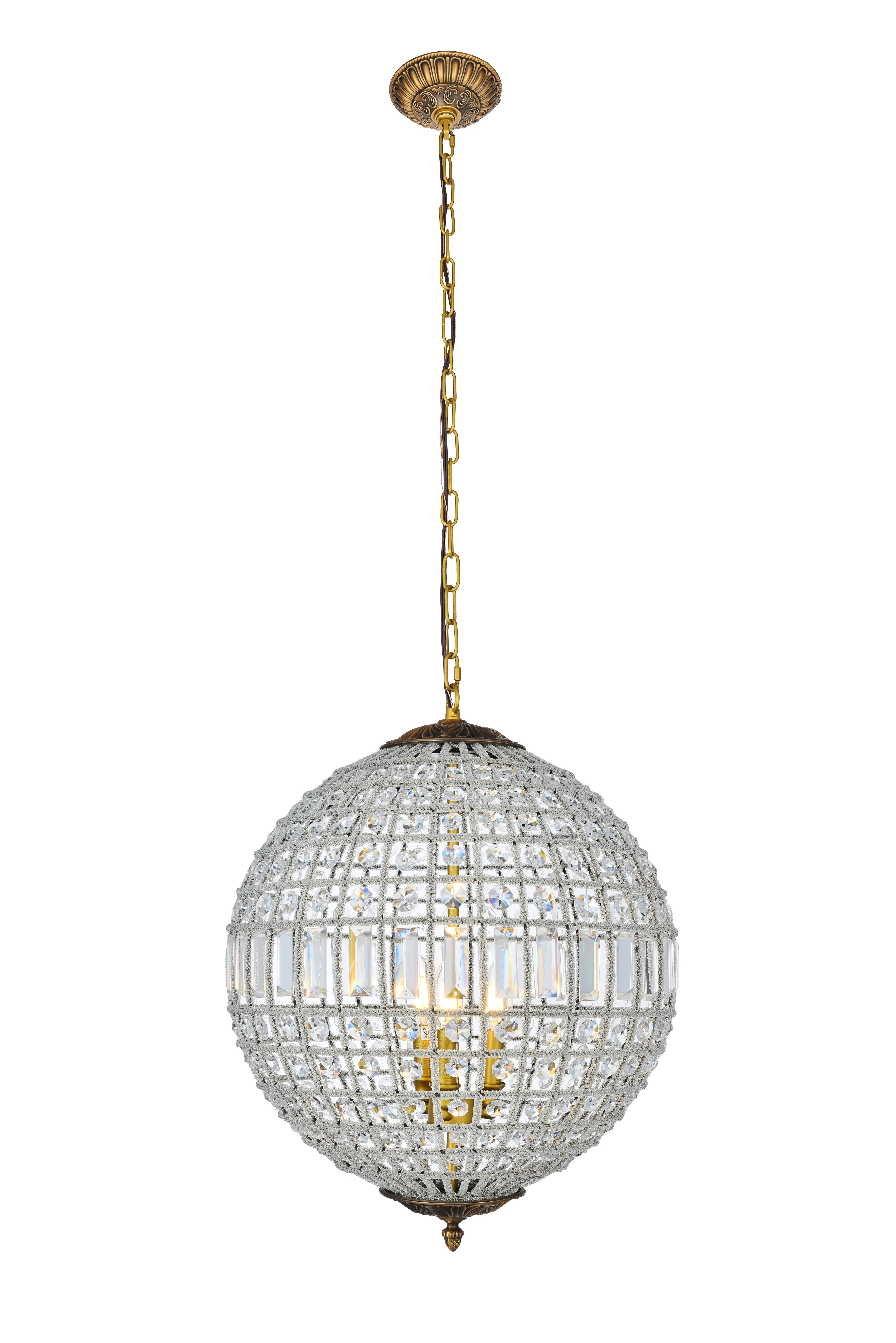 Birch Lane™ Rola 3 - Light Crystal Globe Chandelier with Crystal Accents & Reviews | Wayfair | Wayfair North America