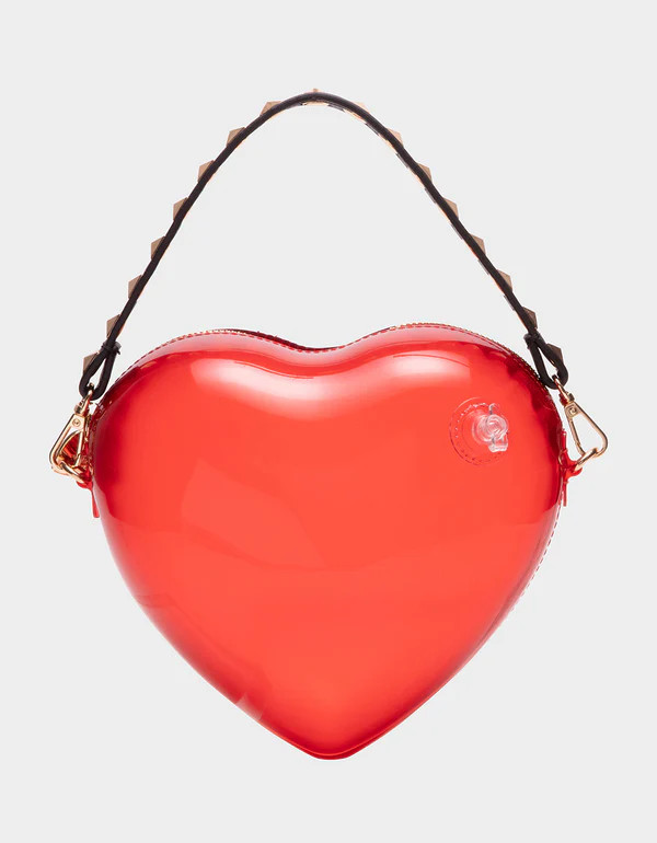 KITSCH HEART BEAT CROSSBODY RED | Betsey Johnson
