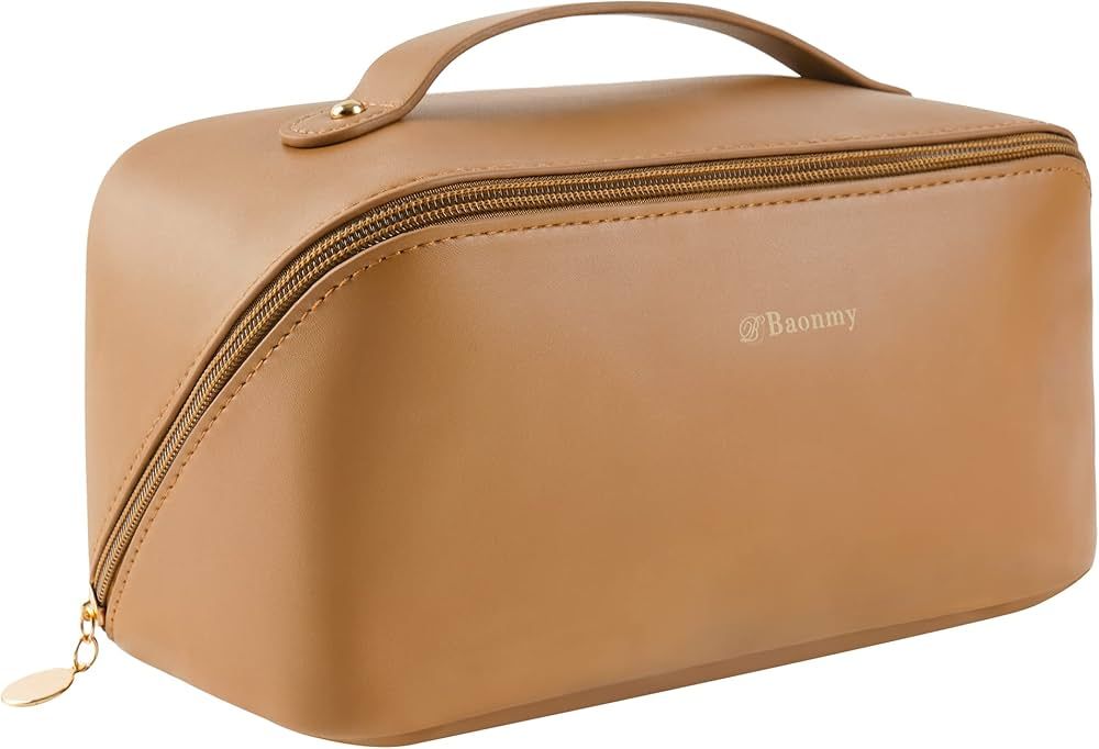 Baonmy Upgrade Makeup Bag Large Capacity Travel Cosmetic Bag Multifunctional Travel Makeup Bag PU... | Amazon (US)