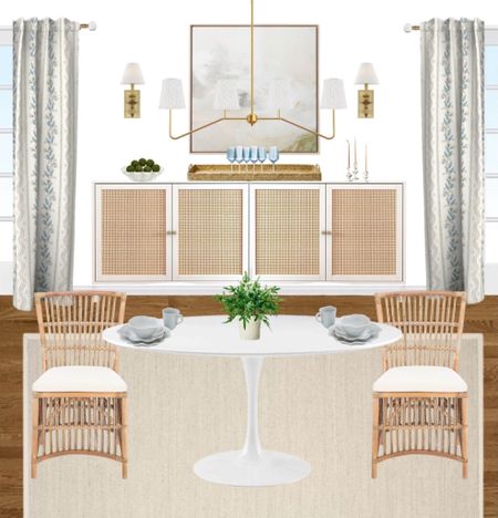 Dining room inspiration for that light and airy feel. This design is giving me modern coastal vibes 🤍

Amazon, Amazon home, Amazon must haves, target, target home, Anthropologie, Wayfair, wayfair home, dining room, dining room Inspo, dining chair, dining table, sideboard, chandelier, sconce, dishes, wine glasses, curtains, curtain rod, tray, abstract art, area rug, neutral rug, decorative bowl, accessories, budget friendly home decor




#LTKhome #LTKunder100 #LTKstyletip