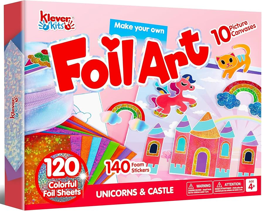 Klever Kits Foil Art Kit for Kids - Arts & Crafts Supplies, Mess Free Coloring, Foil Foam Sticker... | Amazon (US)