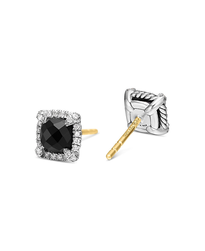 David Yurman Sterling Silver Chatelaine Black Onyx Stud Earrings with Diamonds - Exclusive | Bloomingdale's (US)