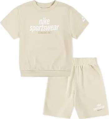Nike Kids' Logo Graphic French Terry Sweatshirt & Sweat Shorts Set | Nordstrom | Nordstrom