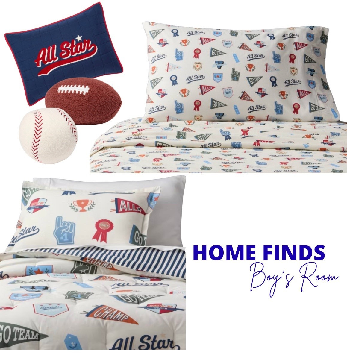 Sport’s theme boys bedding from Target

#LTKHome #LTKKids #LTKFindsUnder50