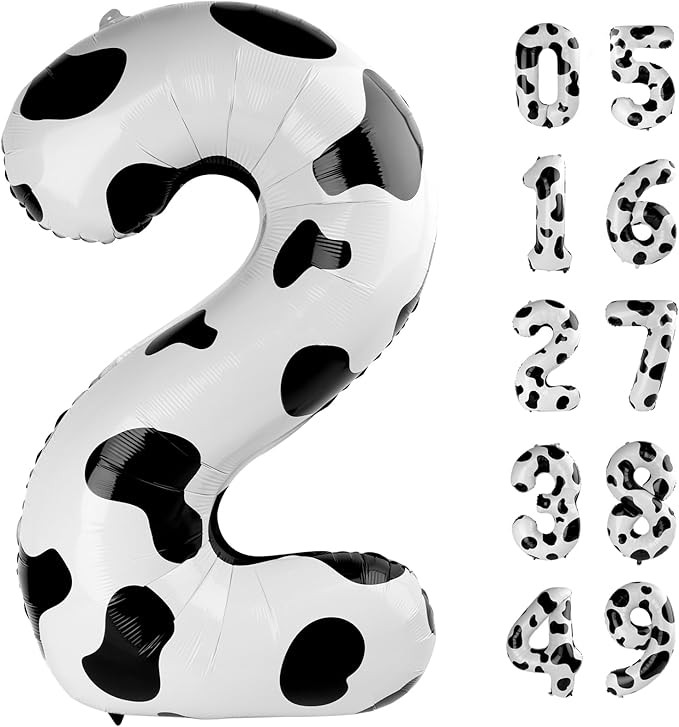 Cow Print Number Balloon Birthday Decorations, 40 inch Number balloon 0-9(Zero-Nine), Cow Balloon... | Amazon (US)
