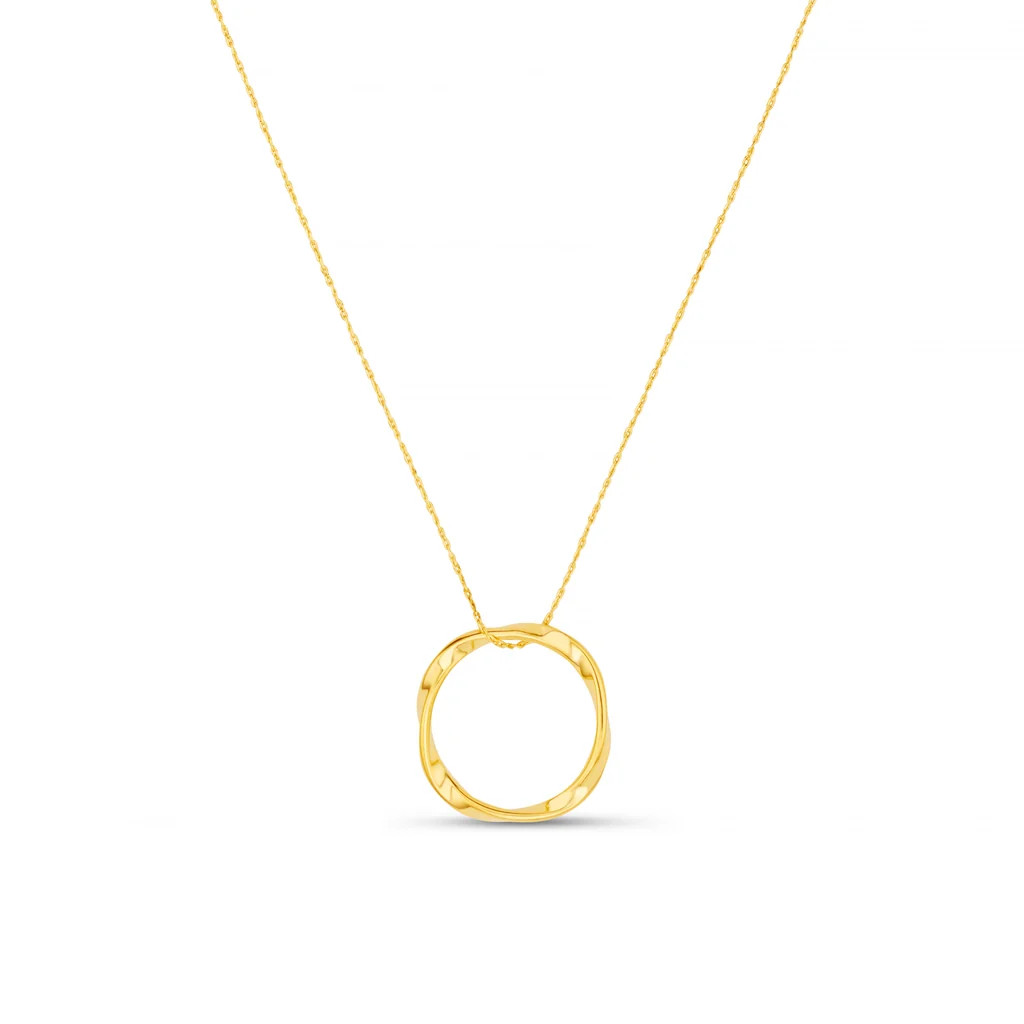 Open Circle Mid Length Necklace - Gold | Orelia