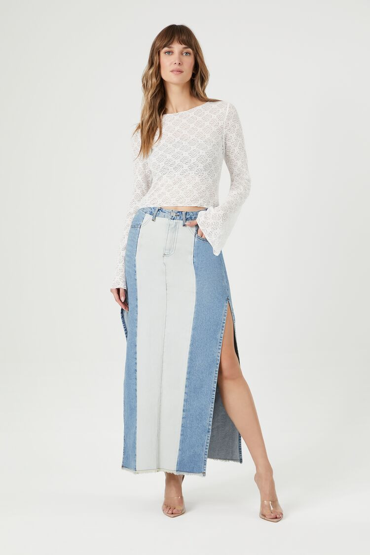 Women's Reworked Denim Maxi Skirt , XS | Forever 21