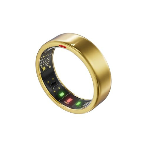 POBOVi Smart Ring for Women Men- Sleep/Fitness/Stress/Heart Rate Tracker- Menstrual Records - 7 Days Battery Life - Wireless Charging - No APP Subscription - iOS & Android Compatible(Gold, Size 12) | Amazon (US)