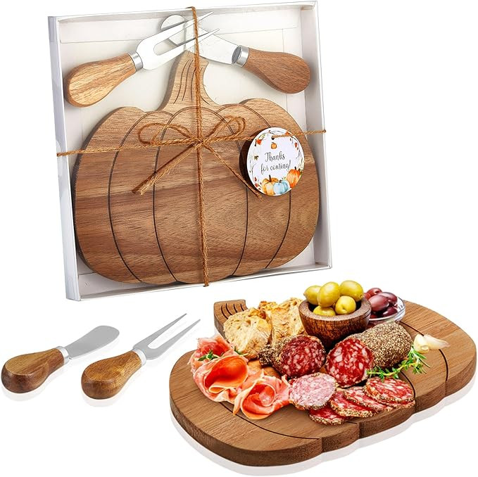 1 Set Pumpkin Cheese Board Fall Party Favors Small Thanksgiving Wood Cheese Board with Knife Set ... | Amazon (US)