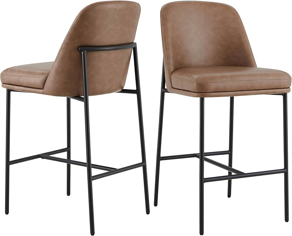 CHITA Counter Height Bar Stools Set of 2, Metal Barstools for Kitchen Island, 27" H Seat Height, ... | Amazon (US)