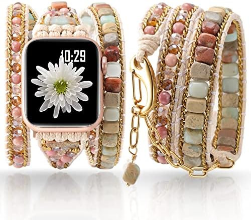 KingofKings Boho Watch Bands Compatible with Apple Watch Band 38mm 40mm 41mm 42mm 44mm 45mm, Hand... | Amazon (US)