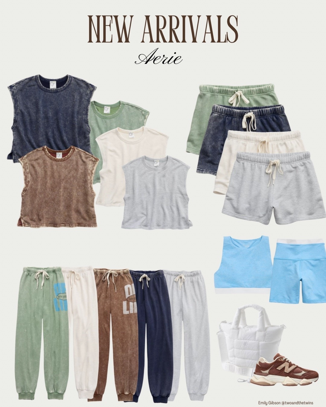 New matching sets at Aerie 🤌🏻 Terry muscle tee, Terry joggers, shorts. Perfect paired with the new high neck sports bras . They all mix and match so well too

Spring sets, comfy sets, muscle tank, sweat sets for summer, acid wash, mineral wash, new balance, NB, tote, casual, everyday outfit 

#LTKootd #LTKmomlife #LTKSeasonal