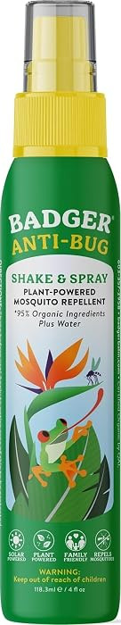 Badger Bug Spray, 3-Hour DEET-Free Mosquito Repellent, Family Friendly, Citronella & Organic Esse... | Amazon (US)