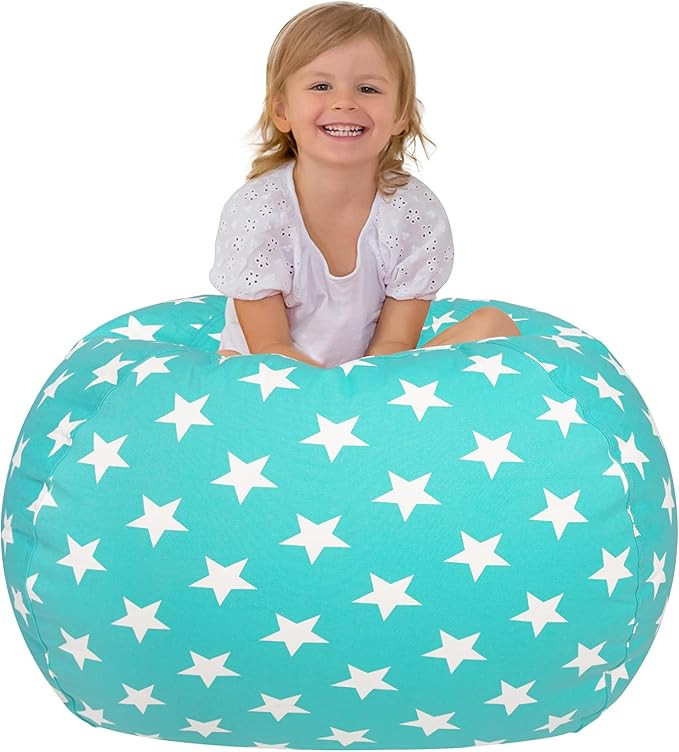Aubliss Stuffed Animal Bean Bag Storage Chair (Aqua Star, Medium (32'')) | Amazon (US)