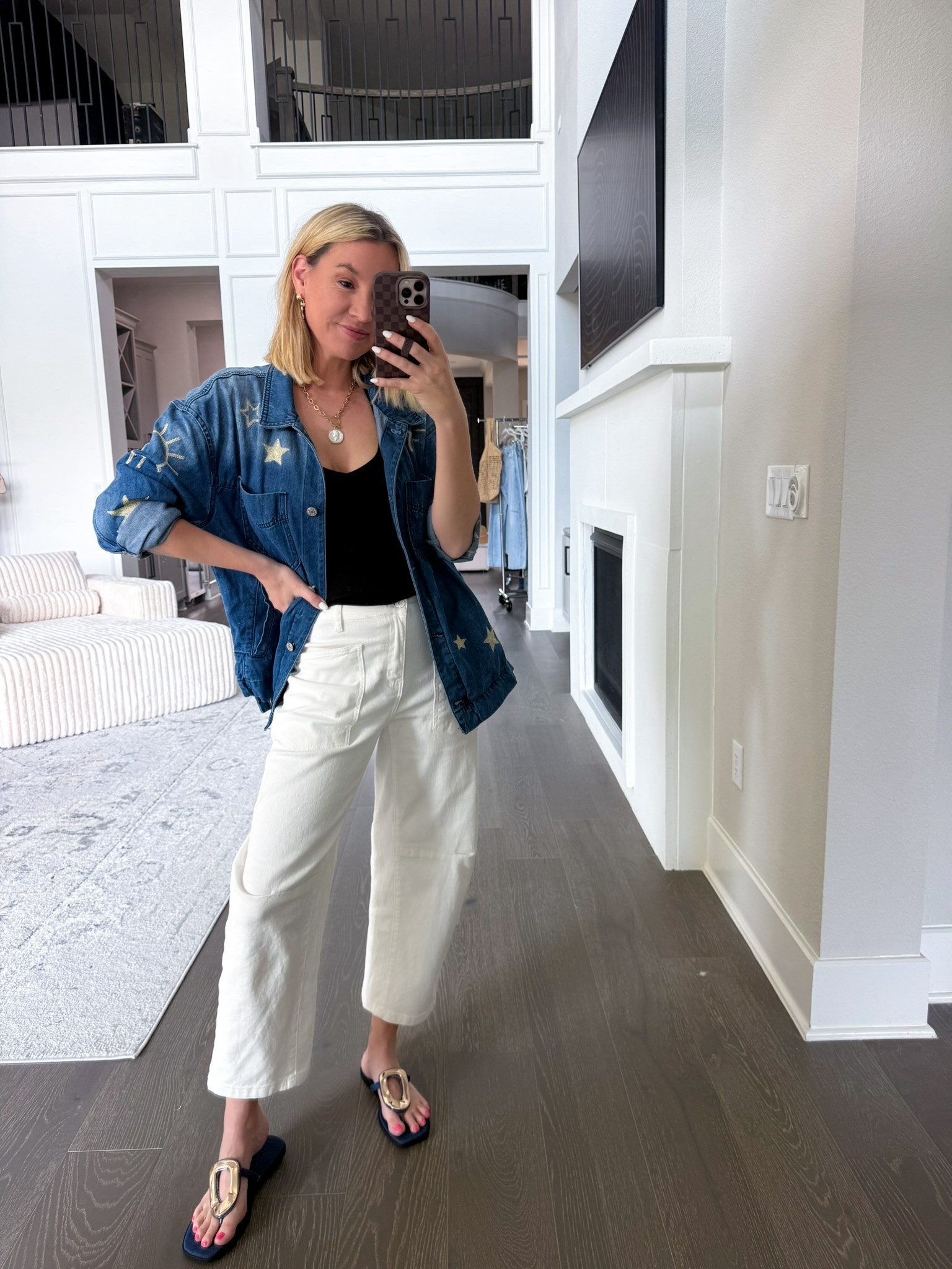 Easy date outfit! Wearing a 4 in the jeans, small in tank, and large in the jacket! 

#LTKOver40 #LTKMothersDay #LTKootd