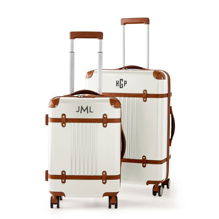 Terminal 1 Carry-On and Checked Luggage Set, White | Mark and Graham