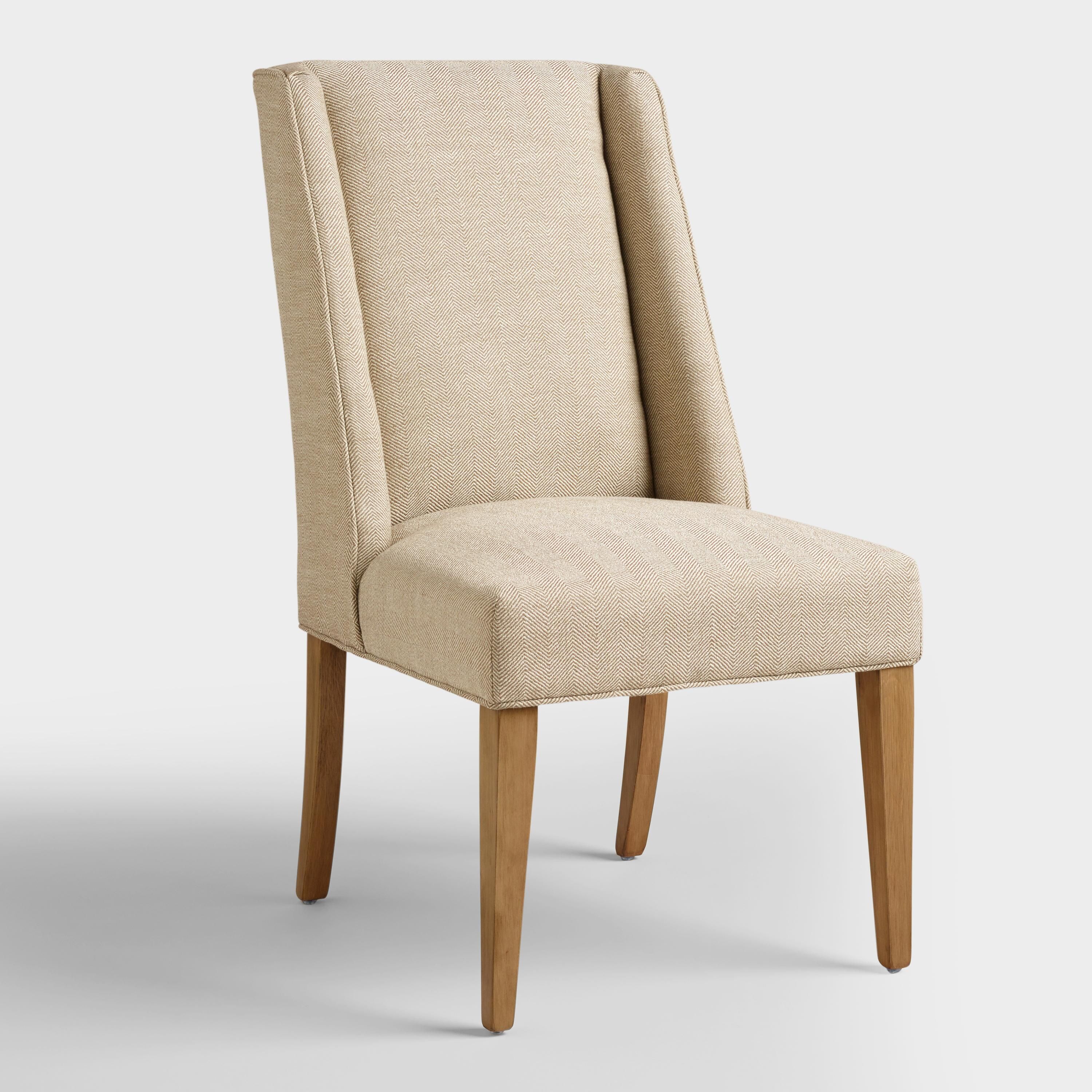 Khaki Herringbone Lawford Dining Chairs | World Market