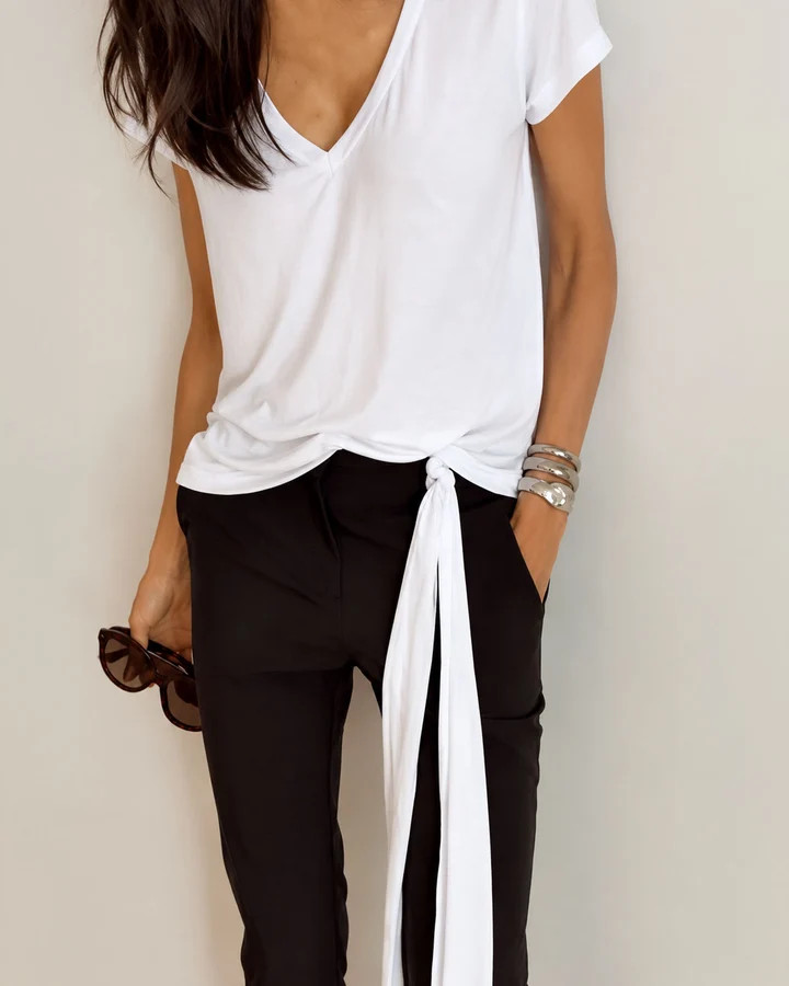 Splendid x @Chrisellelim: The Chriselle V-neck Tee & Scarf Set | Splendid