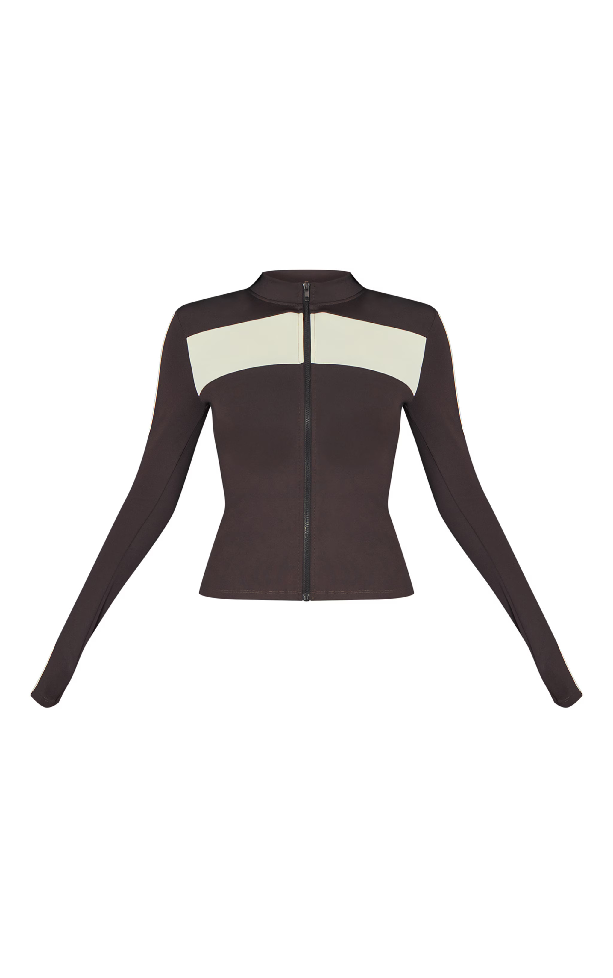 PLT SKI Chocolate Sculpt Panel Top | Athleisure | PrettyLittleThing US