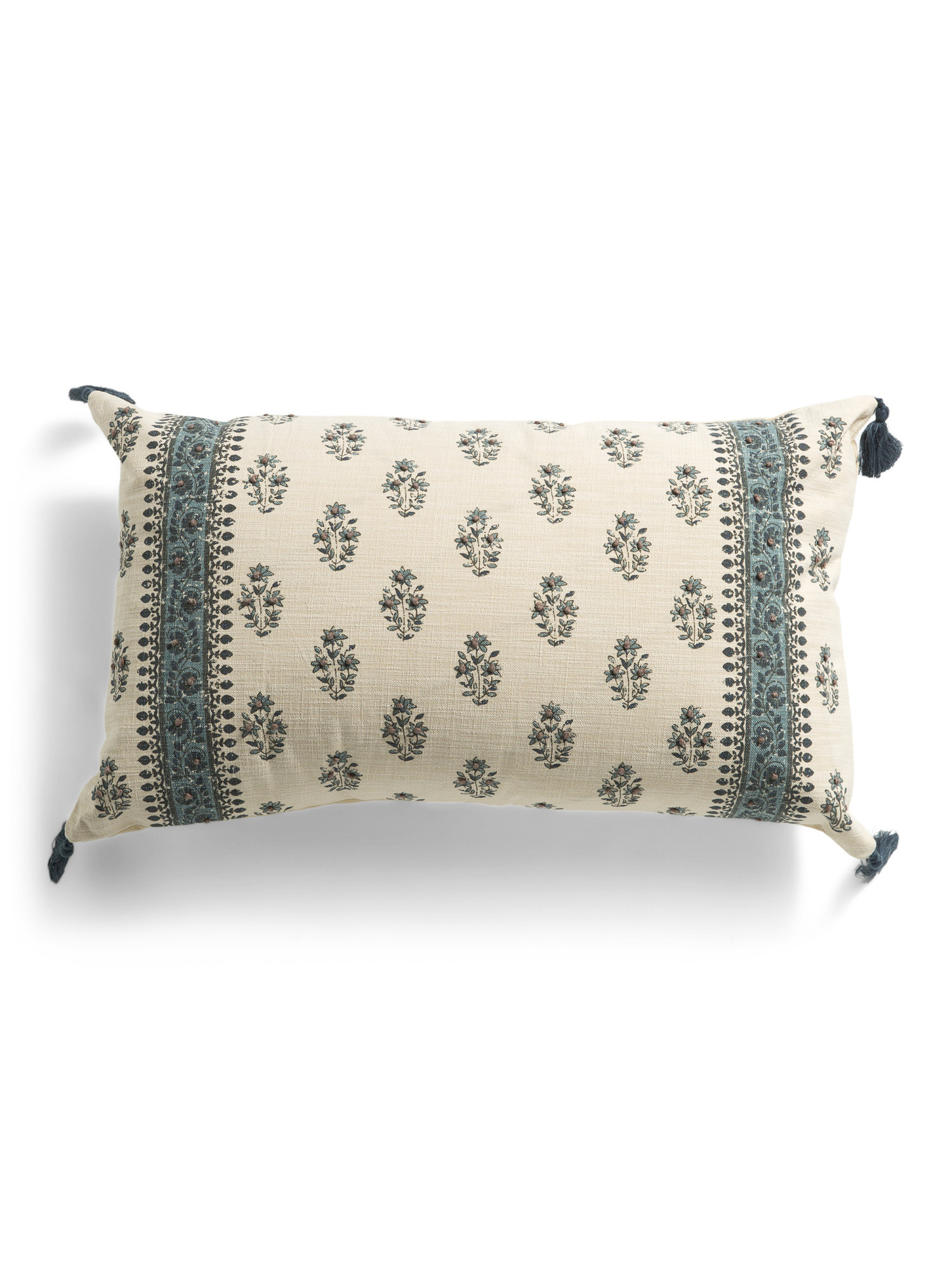 14x24 Floral Block Print Vernon Oversized Lumbar Pillow | TJ Maxx