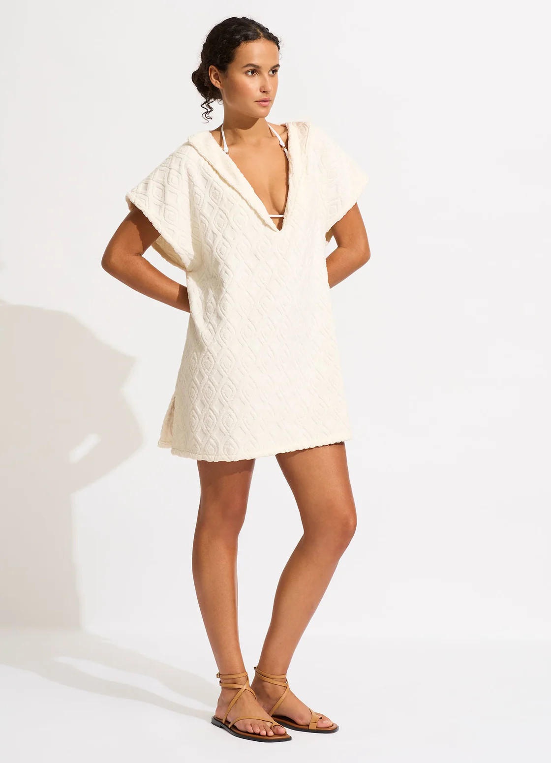 Birds of Paradise Towel Poncho - Latte | Seafolly Australia