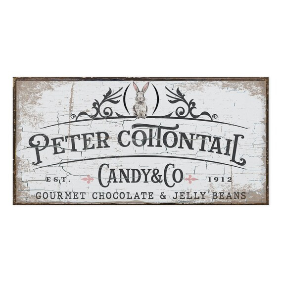 Peter Cottontail Candy Co Vintage Farmhouse Easter Sign | Etsy | Etsy (US)