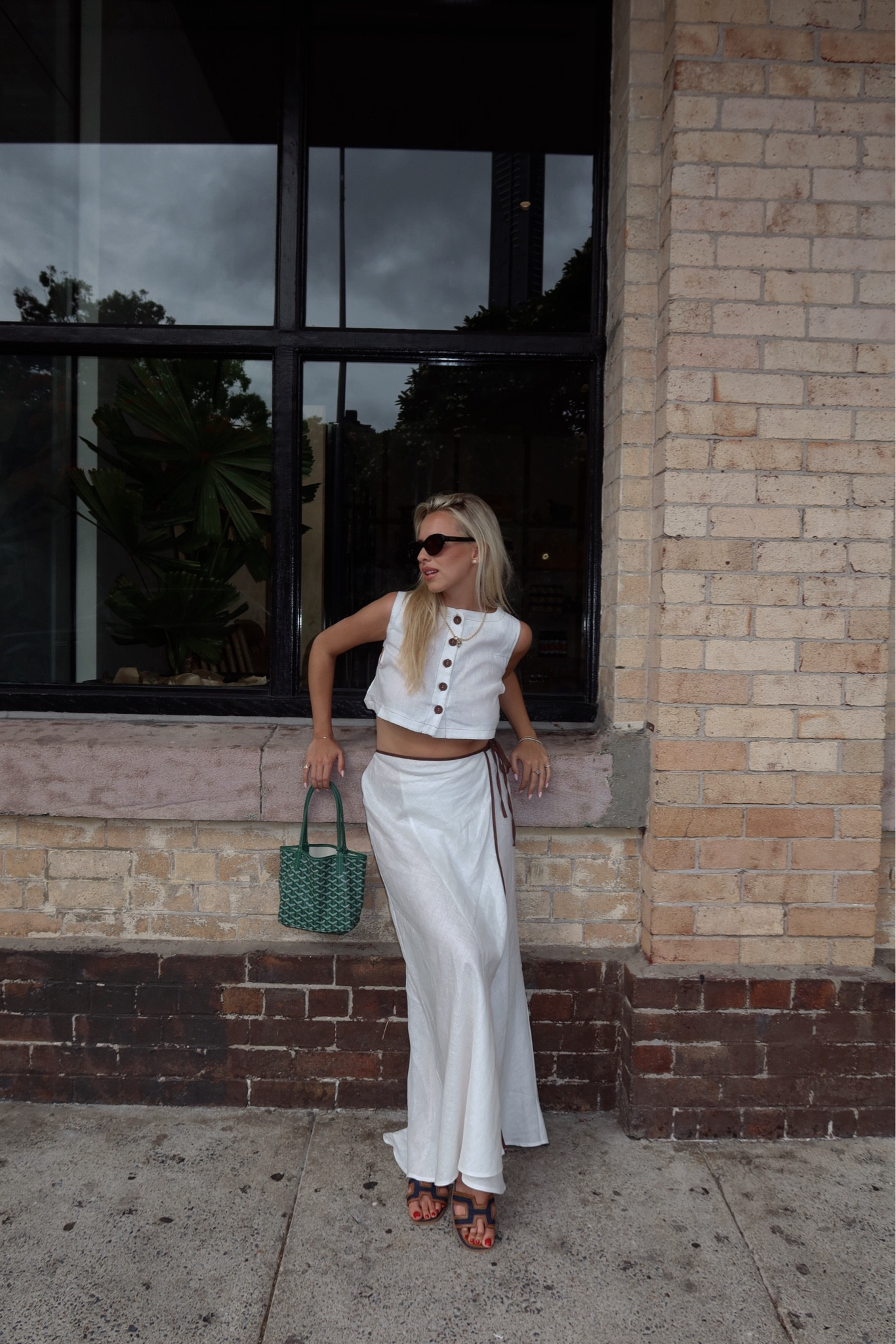 wearing this set all summer 🌺 #summerlook #linen #vrggrl 