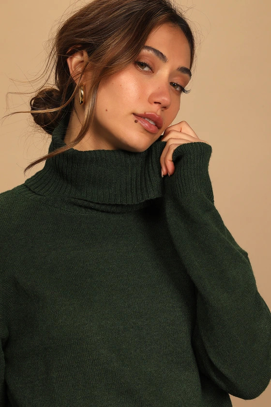 Amazing Memories Emerald Green Turtleneck Sweater | Lulus