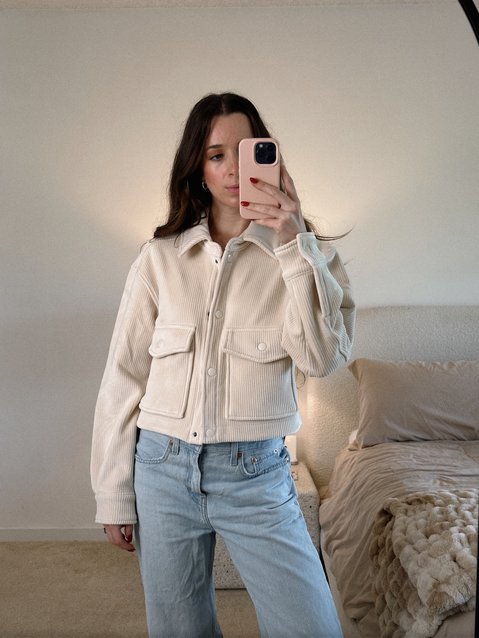 This corduroy cropped jacket is one of my favorite Abercrombie finds! Feels like I’m wearing a sweatshirt! Wearing a size small 

#LTKfindsunder100 #LTKMostLoved #LTKsalealert