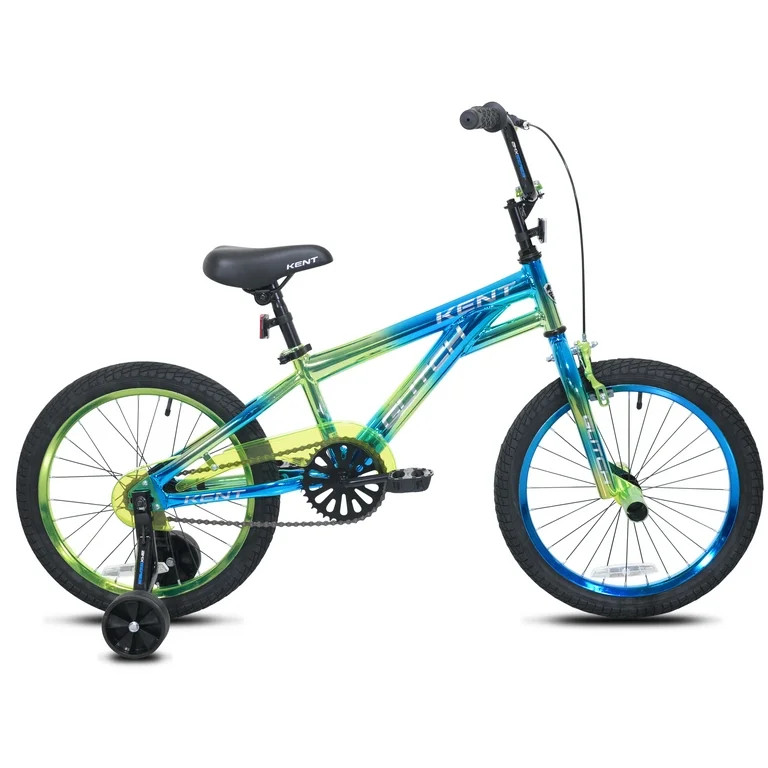 18" Kent Glitch BMX Child Bicycle, 18" Wheels, Kids Ages 6-12 Years, Blue/Green | Walmart (US)