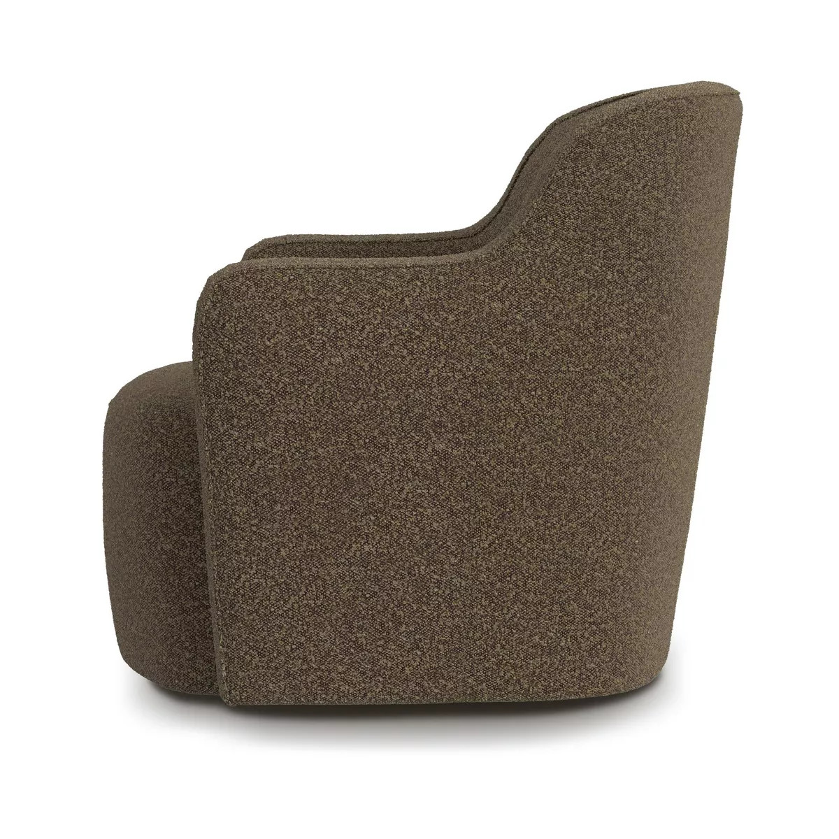 HomePop Upholstered Swivel Accent Chair Dark Brown Boucle: Polyester Fabric, Plywood Frame, No As... | Target