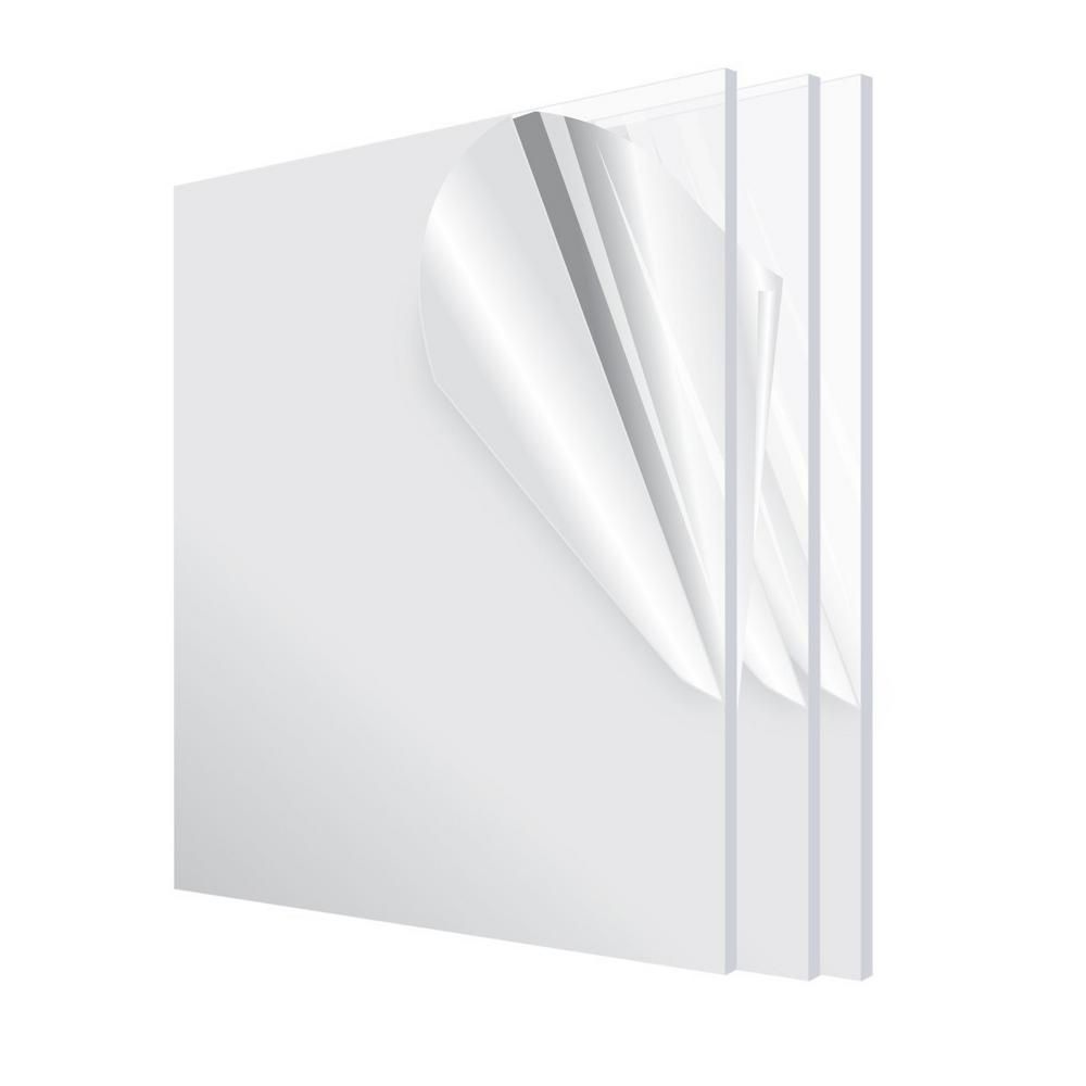 12 in. x 12 in. x 1/8 in. Clear Plexiglass Acrylic Sheet (3-Pack) | The Home Depot