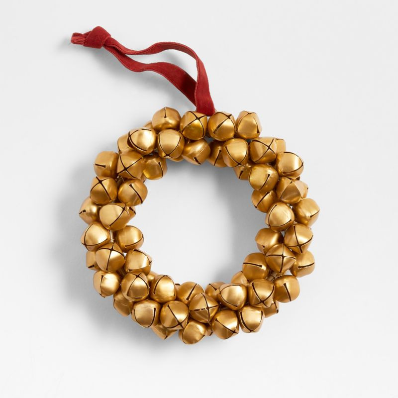 Brass Bell Wreath Christmas Tree Ornament | Crate & Barrel | Crate & Barrel